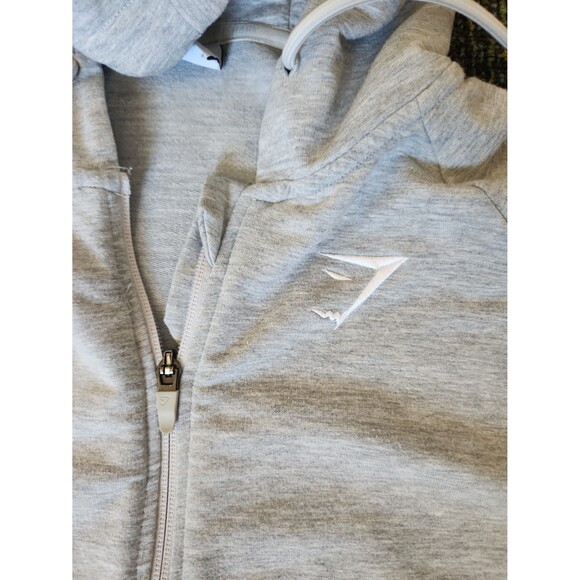 Gymshark Women's Gray Full-Zip Hoodie Jacket Size M - Picture 2 of 8